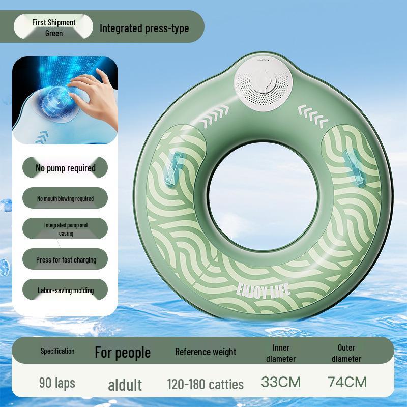 Thickened Portable Inflatable Swim Ring for Adults - Casual Water Sports