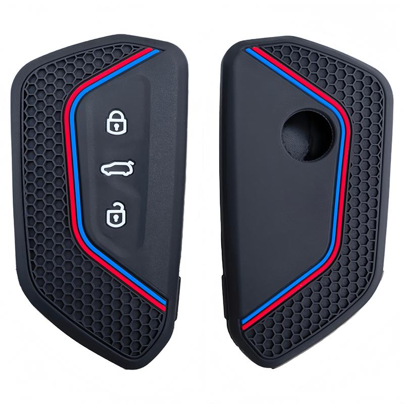 Silicone Car Key Case Full Cover Shell For Vw Volkseagen Golf 8 Mk8 Id.3 Id.4 Cupra Skoda Octavia Seat Leon Mk4 -
