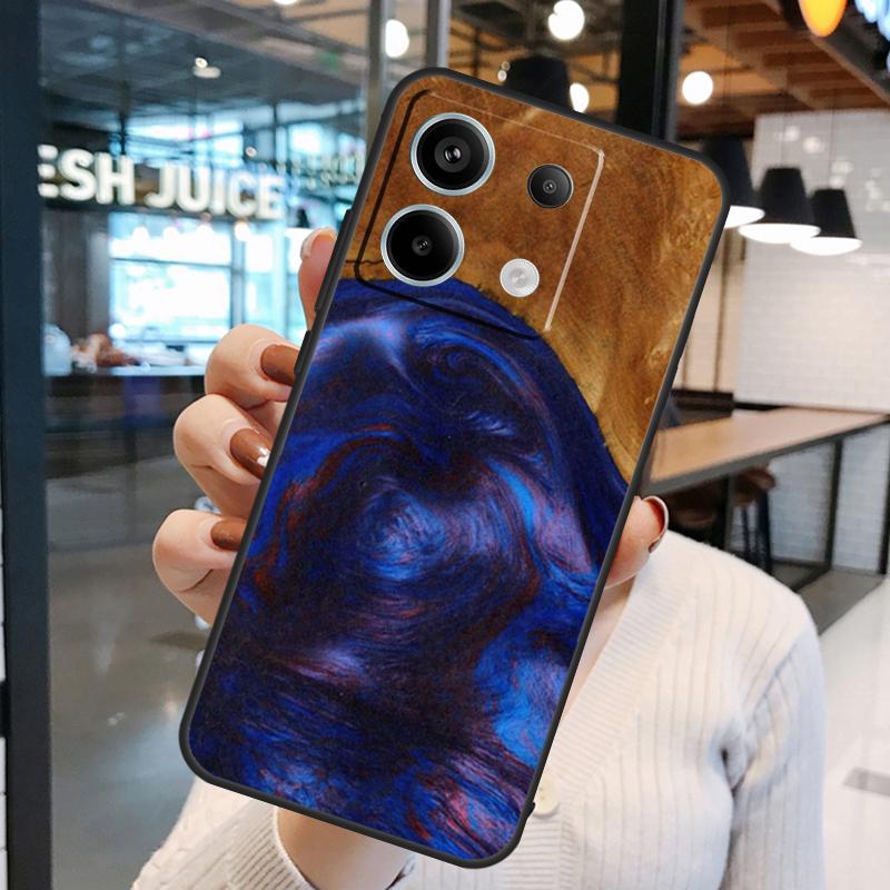 Traveler Protective Wood Resin Case For Xiaomi Redmi Note 13 Pro 10 11 12 14 15 Pro Plus Redmi 15C 14C 10C 12C 13C 15 Cover