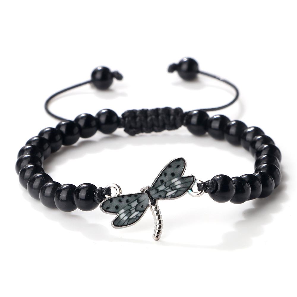 Dragonfly Water Touch Adjustable Blue Turquoise Beaded Bracelet