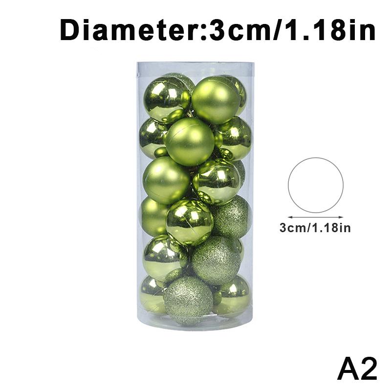 24Pcs/Box 3/4Cm Christmas Balls Set Christmas Tree Ornaments Christmas Hanging Pendants Christmas Tree Decor  Year Gifts