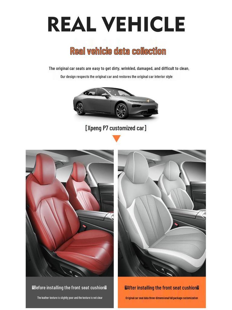 Xiaopeng P5 Universal Leather Car Seat Cushion - Full Wrap, All-Season