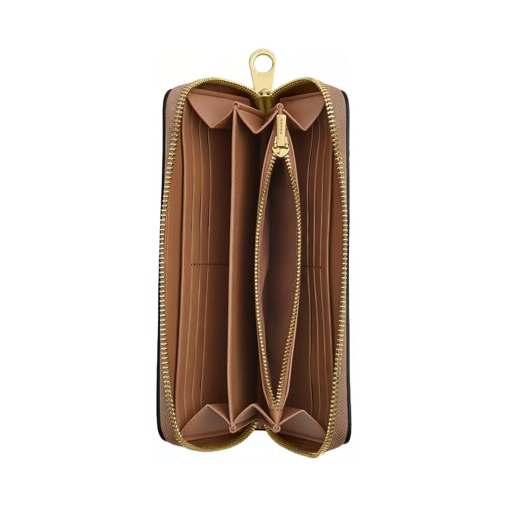 Coach Cartera de Lona Recubierta Regular para Mujer Color Marrón Tan