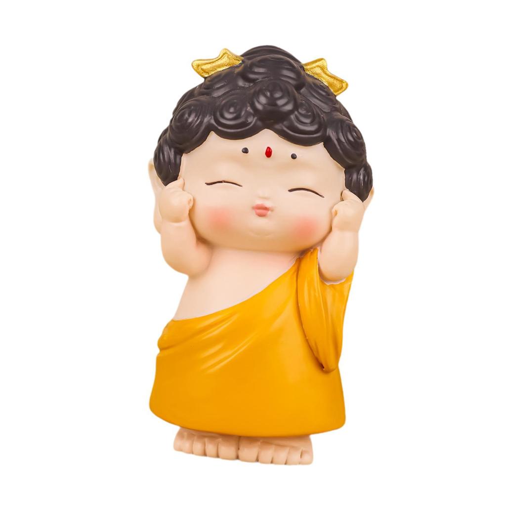 Buddha Statue Portable Ornament Mini Sculpture for Hotel Bookshelf Bedroom