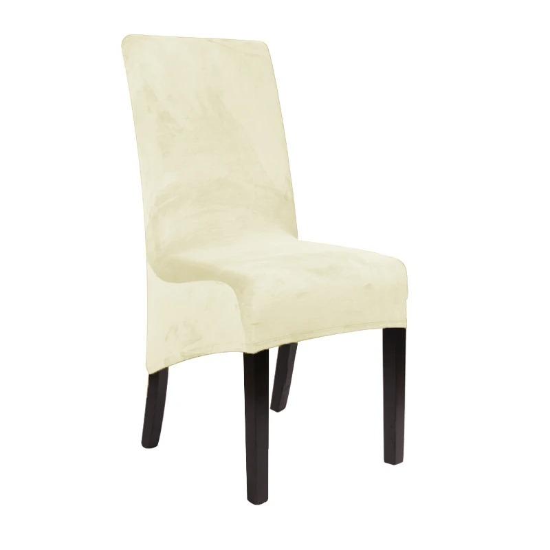 

Plus Dining Chair Slipcovers Solid Color Velvet Chair Cover Four Seasons Universal Dining Room Office Banquet House Home Decor 1 PC