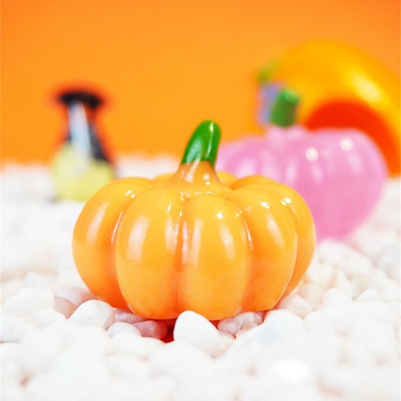 30Pcs Miniature Artificial Pumpkins Statue Mini Resin Pumpkins Figurines Tiny Resin Pumpkin Micros Landscape Decorations