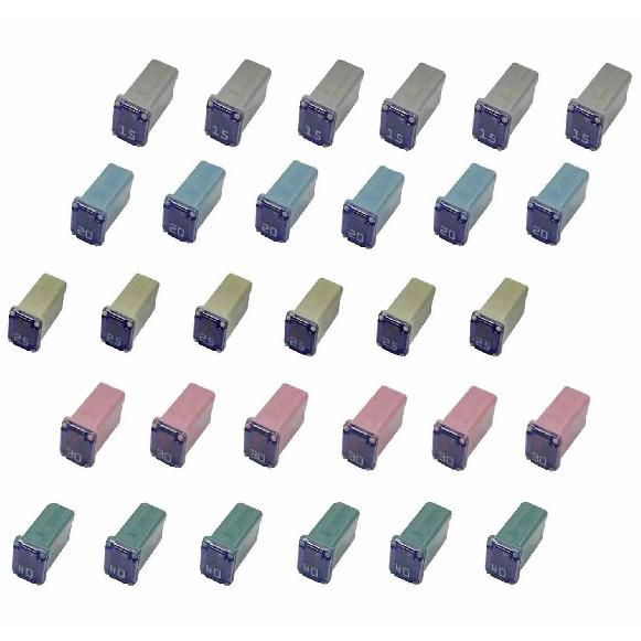 30 Pc Automotive MCASE Mini Box Shaped Cartridge Fuse Kit For Cars, Trucks, And SUVs