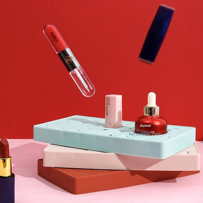 New Style Desktop Organizer Silicone Lipstick Storage Rack Cosmetic Makeup Box Eyebrow Pencil Display Brush Lipstick