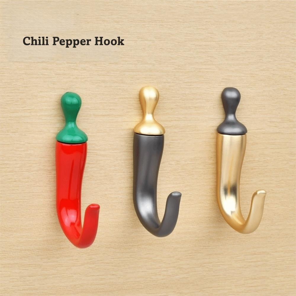 Creative Pepper-Shaped Coat Hook Wall-Mounted Space Saving Key Hook Screw Installation Miscellaneous Hooks Home