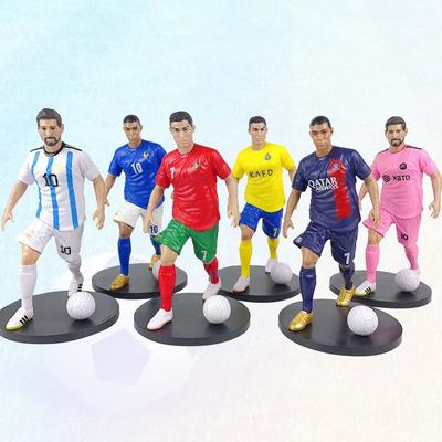 The Football Star C.Ronaldo Messi Mbappe Model Dolls Cartoon Cute Action Figure Car Accessories Football Fans Gifts