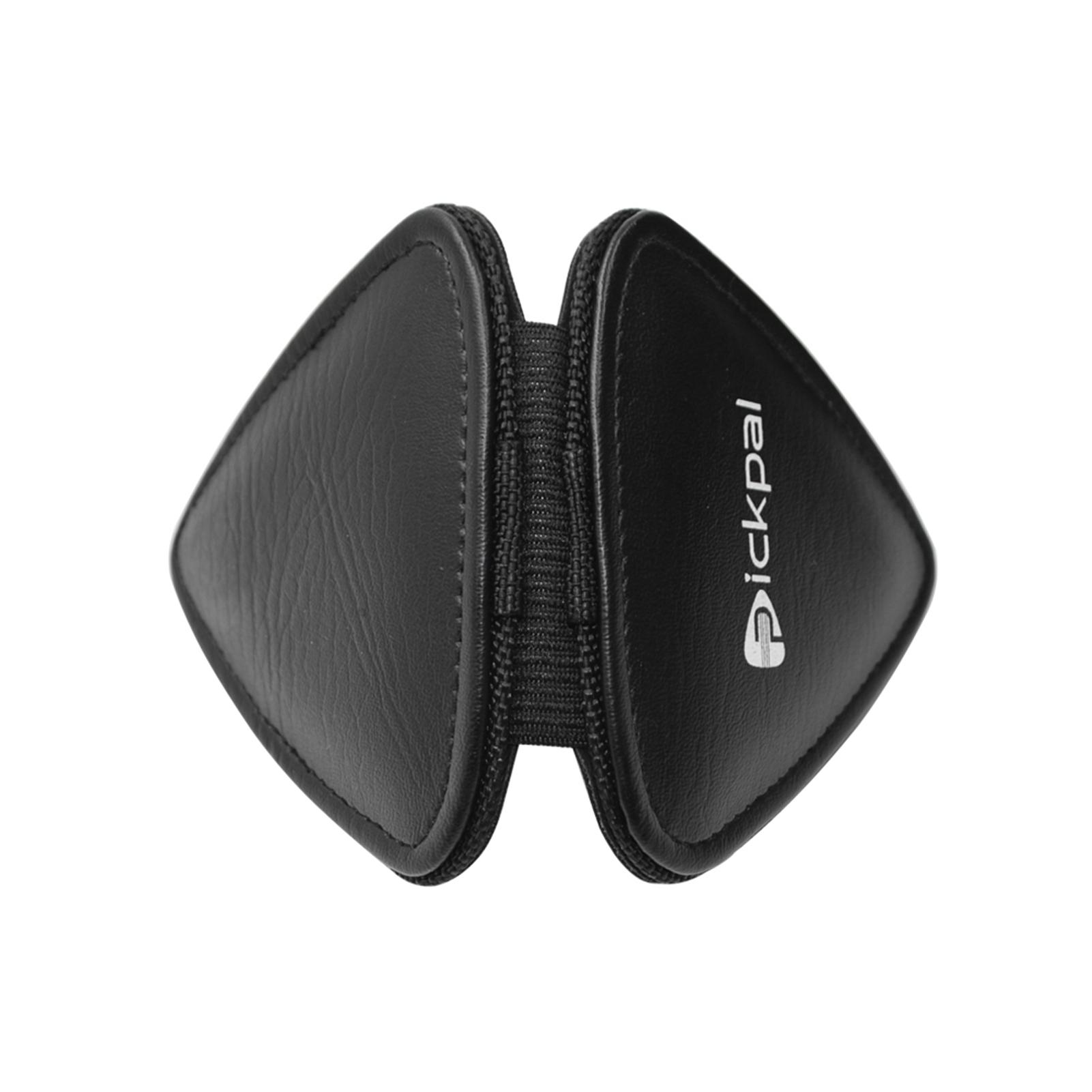 

PICKPAL Чехол-держатель для медиаторов для акустической и электрогитары, включает 12 медиаторов для гитары, кожаные медиаторы чёрный
