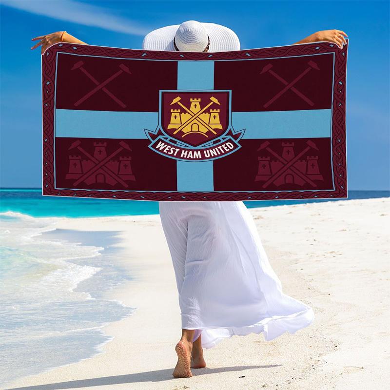 West Ham United Print Beach Towel, Large Soft Quick Dry Towel for Beach Camping Swimming