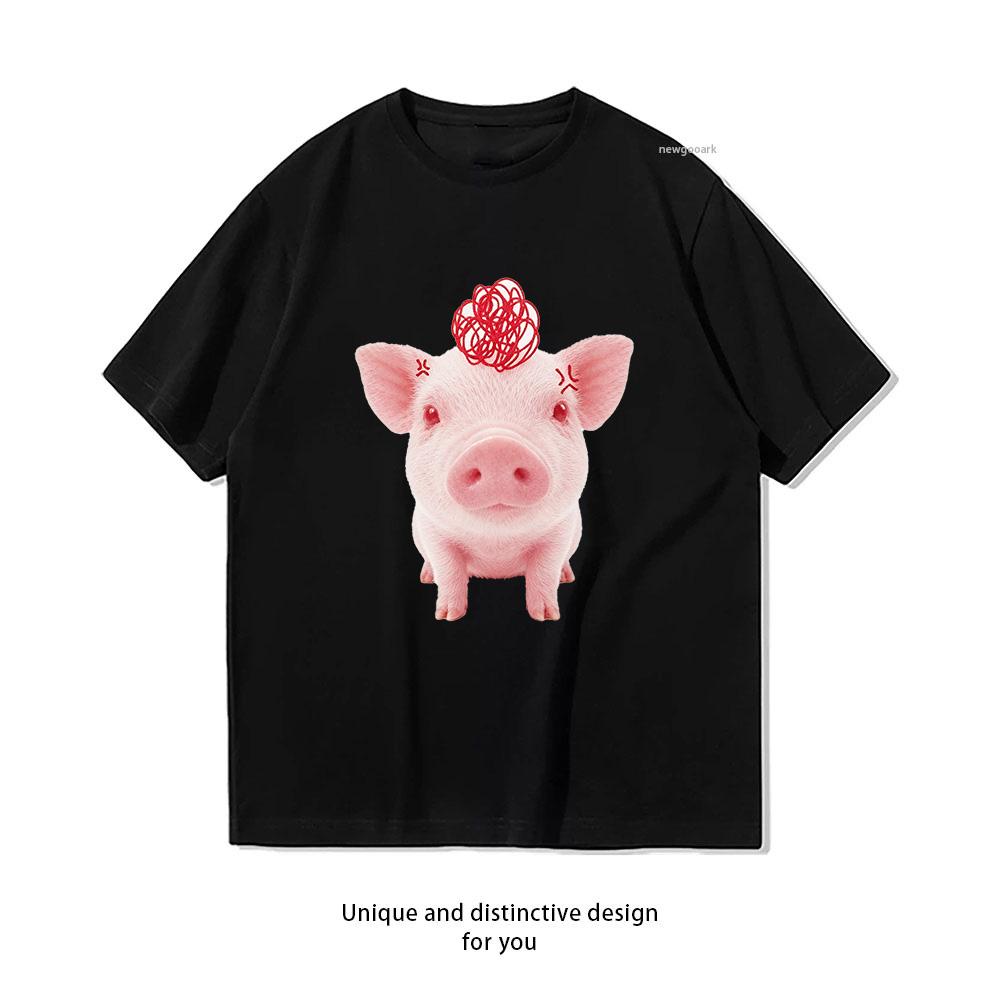 La Maialina Confusa Maglietta Donna Uomo Estate Cotone Grafica T-Shirt Adulto Streetwear Camisetas Top Manica Corta S3XL