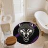 Wolf Head,Round Area Rug,Carpet Rug for Living Room Bedroom Sofa Playroom Decor,Non-slip Floor Mat