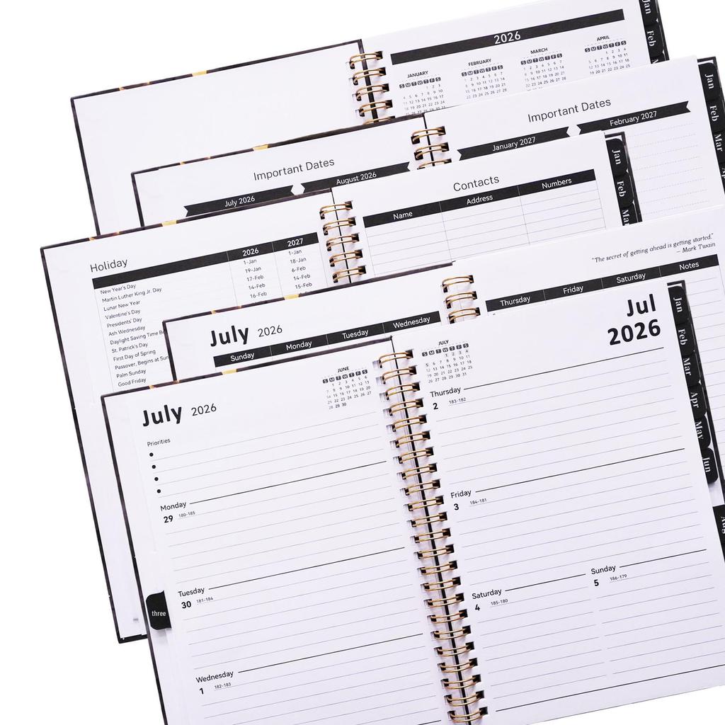 A5 Spiral Notebook: Customizable English Weekly Planner