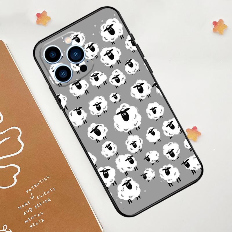 Cute Sheep Phone Case For iPhone 17 Pro Max 14 13 12 11 15 16 Pro Max Mini 15 Plus 16e 17 Air Funda