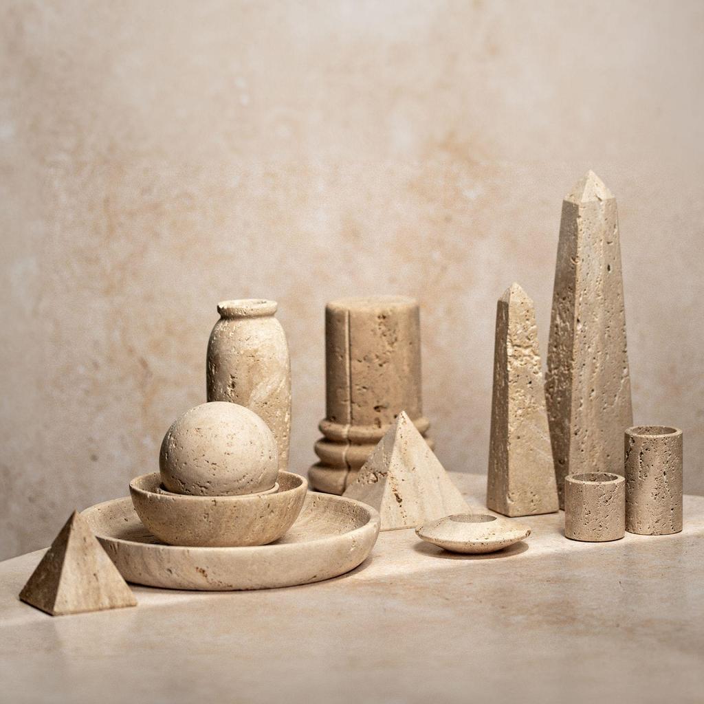 Hestia Travertine Sphere - 10cm