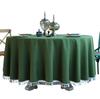 French Solid Color Round Tablecloth, Lace Round Cotton And Linen Dust Table Flag, Western Tablecloth
