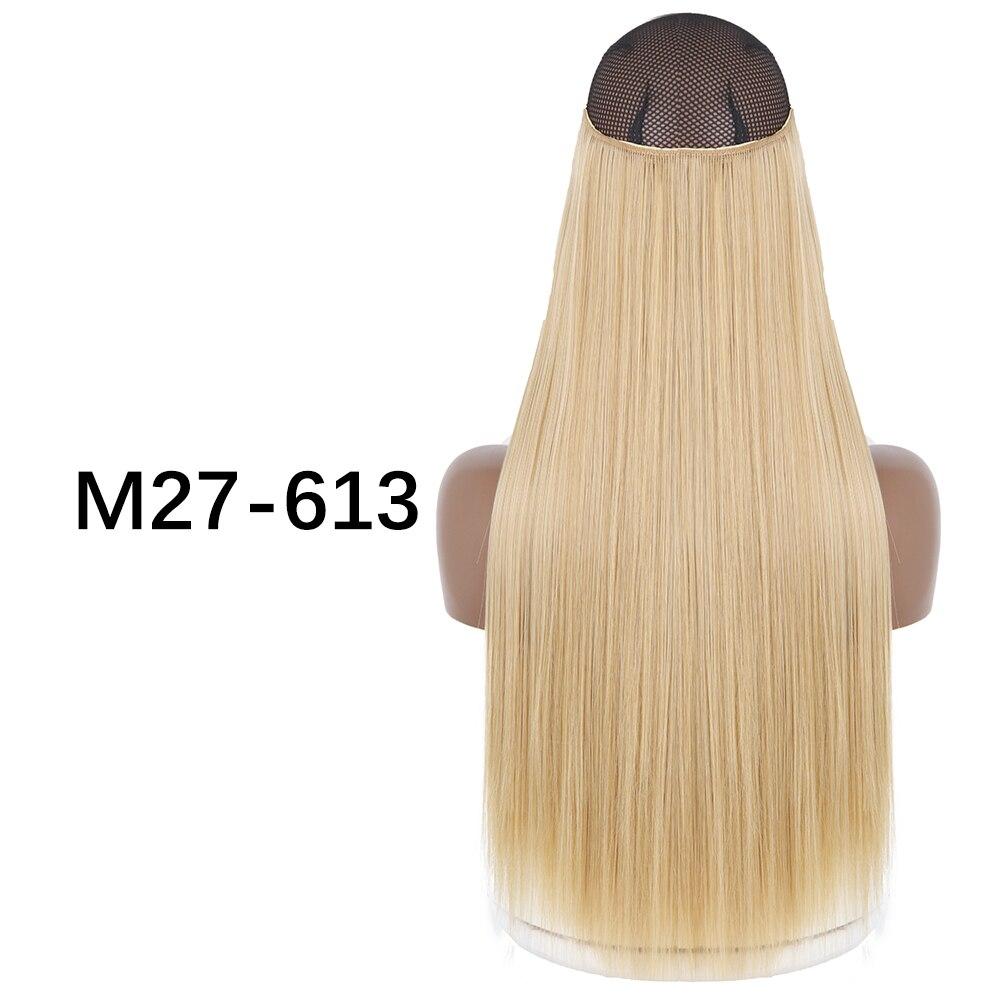 MERISIHAIR Clip-less Synthetic Hair Extensions Invisible Line Hairpiece 16 22 32 Inches Natural Black Brown Blonde for Women