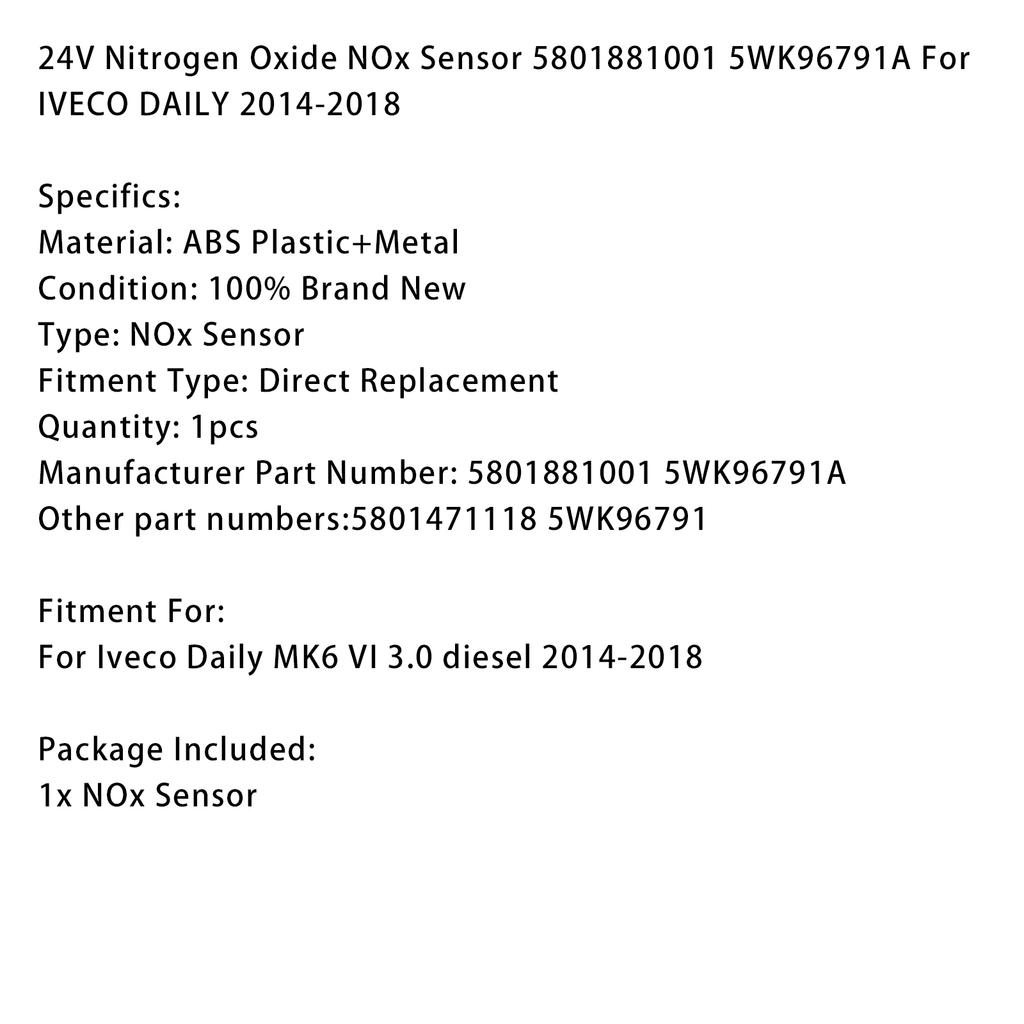 24V Nitrogen Oxide NOx Sensor 5801881001 5WK96791A For IVECO DAILY 2014-2018