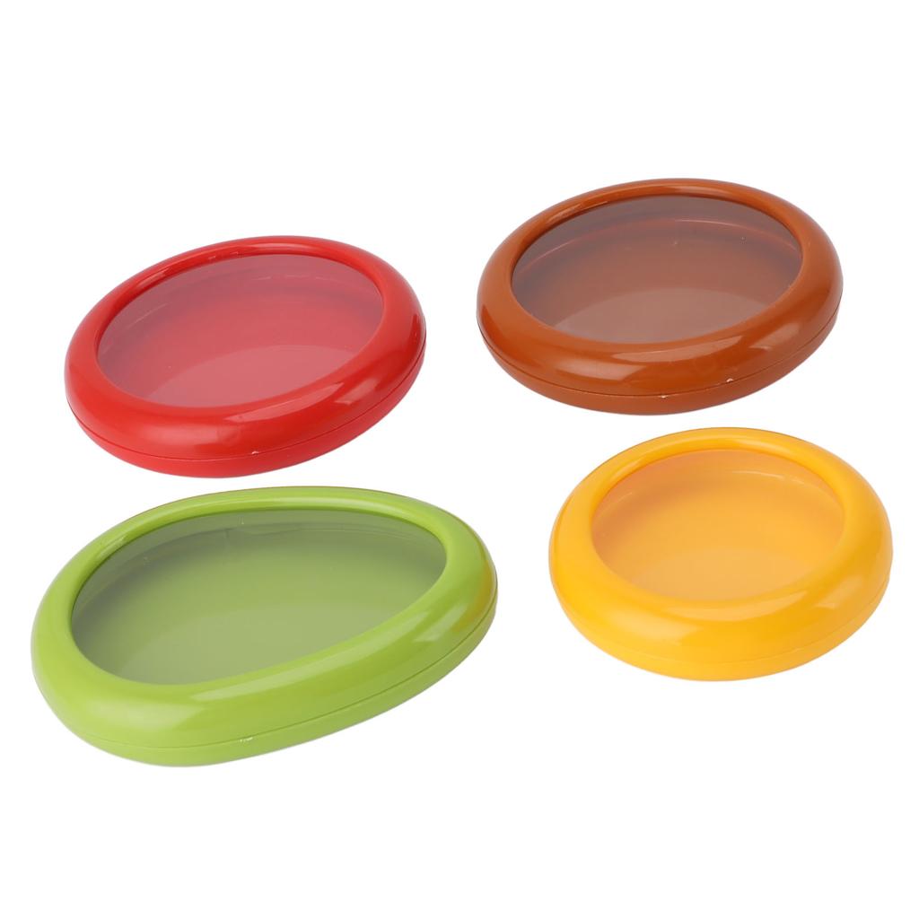 4PCS Fruit Storage Container Space Saving ABS Silicone Film Multifunctional Veggie Sealed Box for