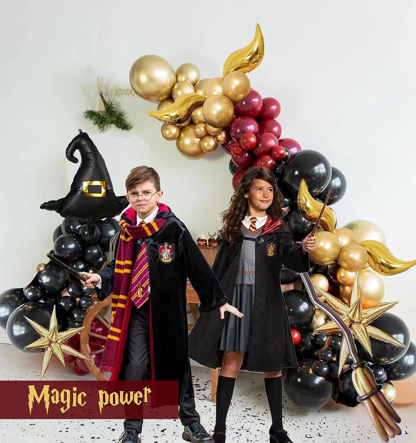 

Набор воздушных шаров в виде венка для школы магии и волшебства, бордовый, черный, золотой, шляпа, тематика Гарри Поттера, день рождения Set as shown