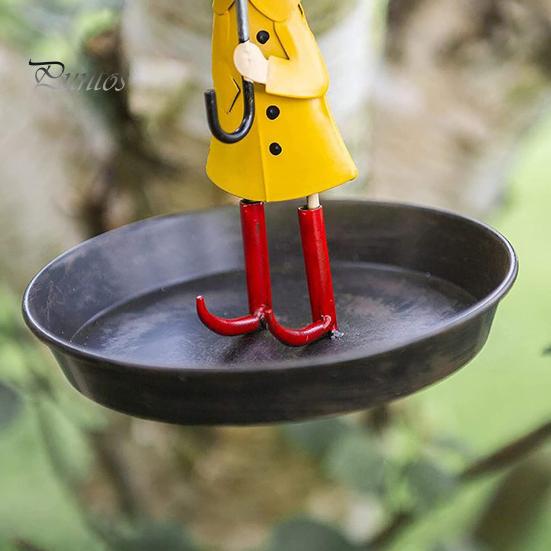 Hanging Bird Feeder Set with Metal Chain Umbrella Girl Design Light Metal Bird Feeders Easy Cleaning Feeder with Brush for Outdoor Garden Decoration