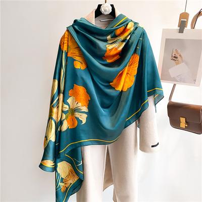 Sciarpa di Seta di Lusso Moda Calda Donna Primavera Autunno Stampa Sciarpe Avvolgente Bandana Foulard Scaldamani Femminile Viaggio Protezione Solare Scialle