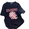 Women's Summer Strawberry Print Round Neck Short-Sleeve Plus Size Casual T-Shirt