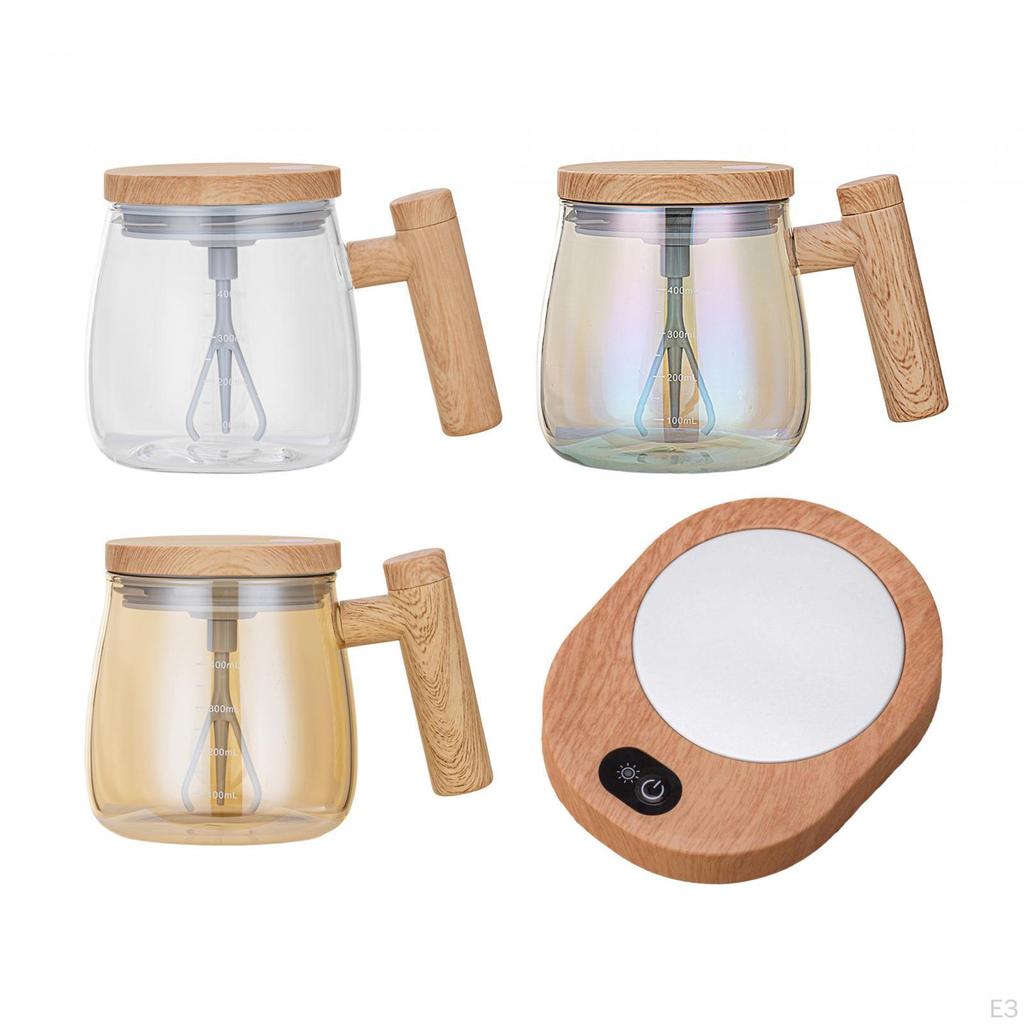 Mug - 400ml Electric Mixing Cup for Coffee Milk with Lid