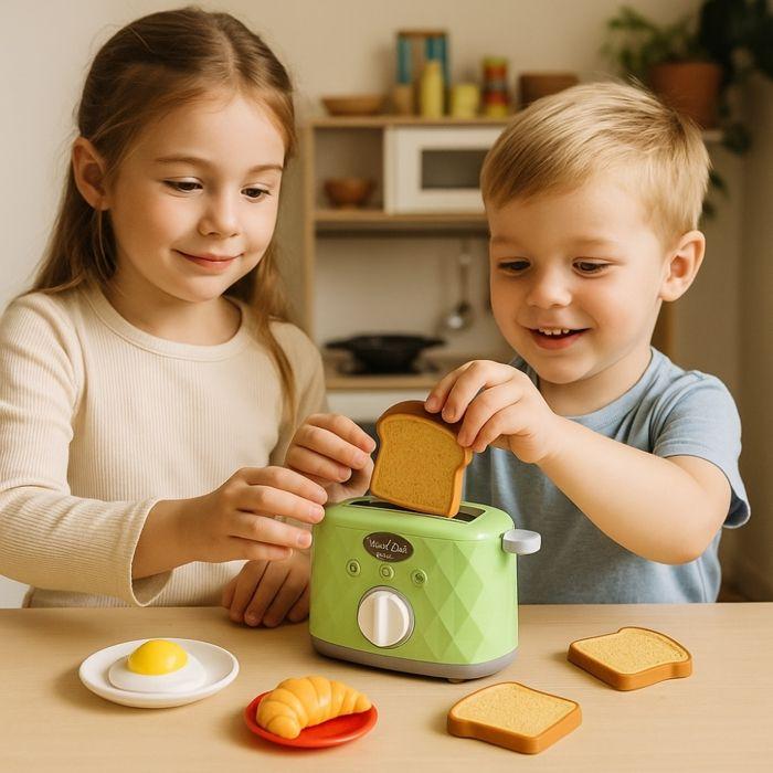 Jouet Grille-Pain Sonore - Fonctionnel - 2 Toasts - À Piles - Dès 3 Ans