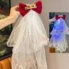 Creative Christmas Veil Headband Lace White Bridal Tulle  Christmas Party Cosplay