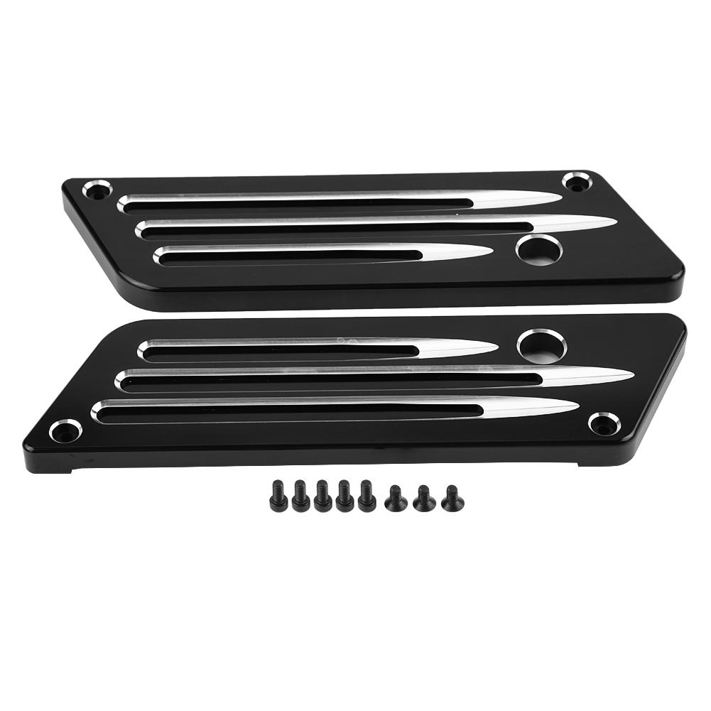 1 Pair CNC Aluminum Motorcycle Saddlebag Covers for 1993-2013 Black