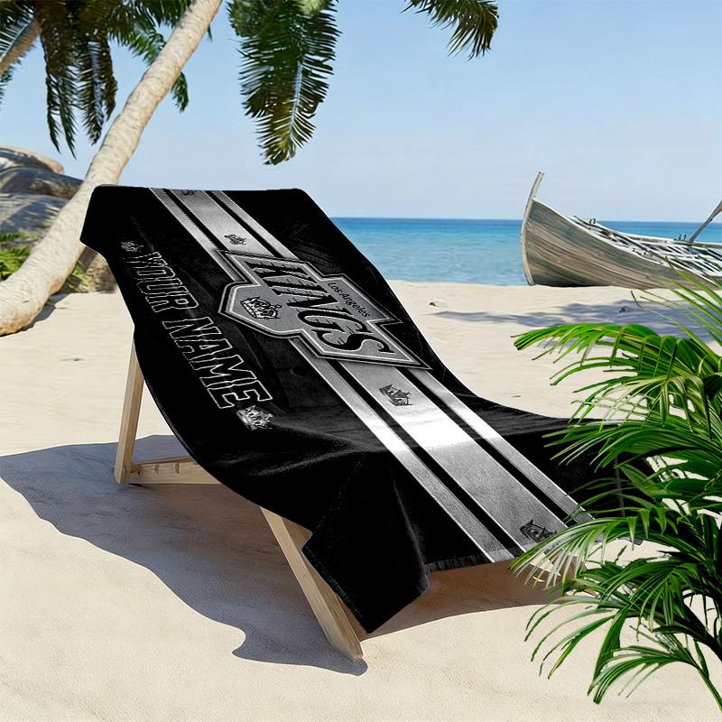 Los Angeles Kings Druck Strandtuch, Großes Weiches Schnelltrocknendes Handtuch für Strand Camping Schwimmen