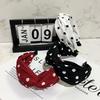 Women’s Cross Wide Edge Polka Dot Middle Knot Double Layer Comfort Hairband Stylish and Durable Headwear Women