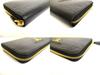 Authentic PRADA Triangel Black Leather Gold H/W Large Round Zip Long Wallet #b076  Seller Refurbished