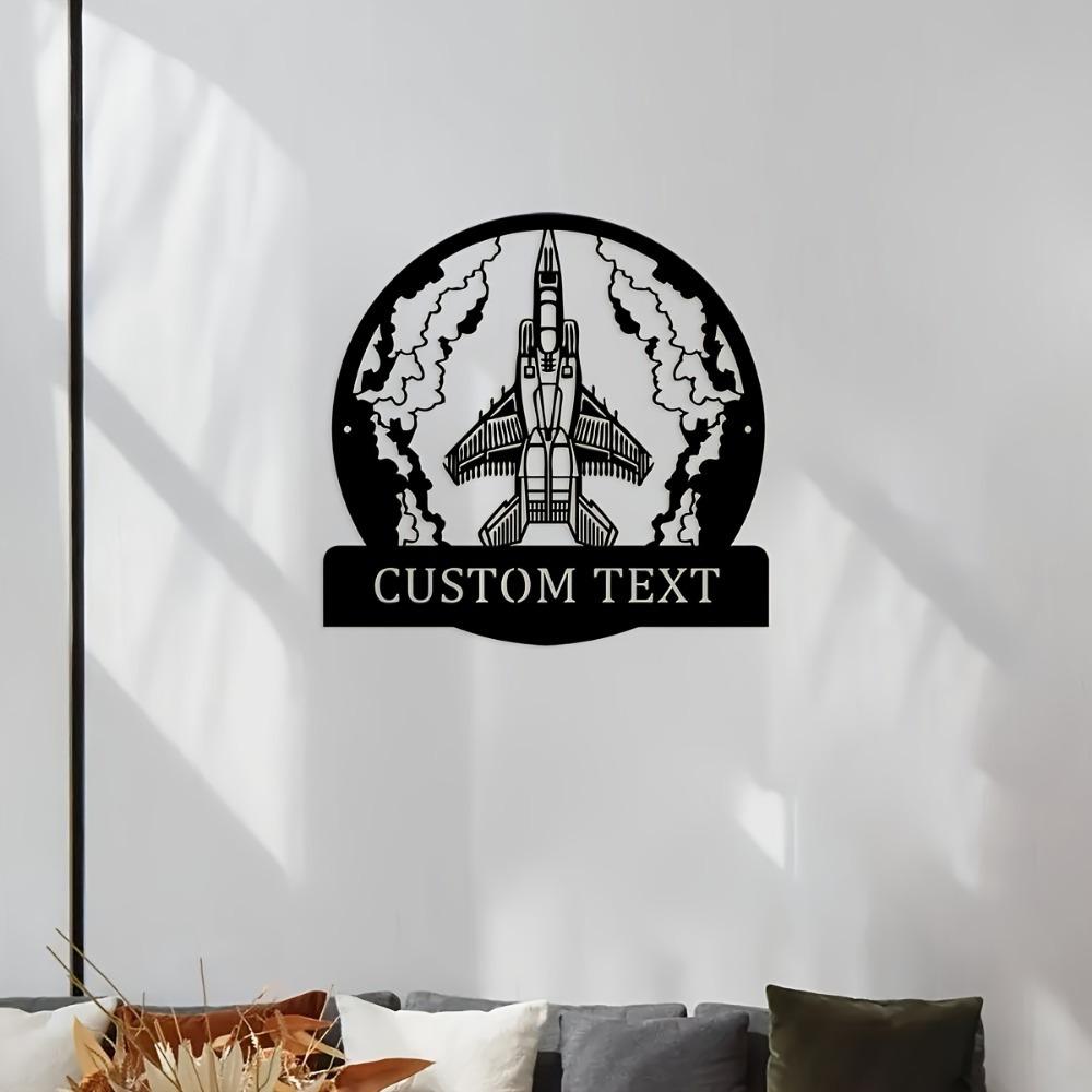 Vintage Metal Airplane Wall Decor Custom Text Reusable Matte Finish Aviation Gift