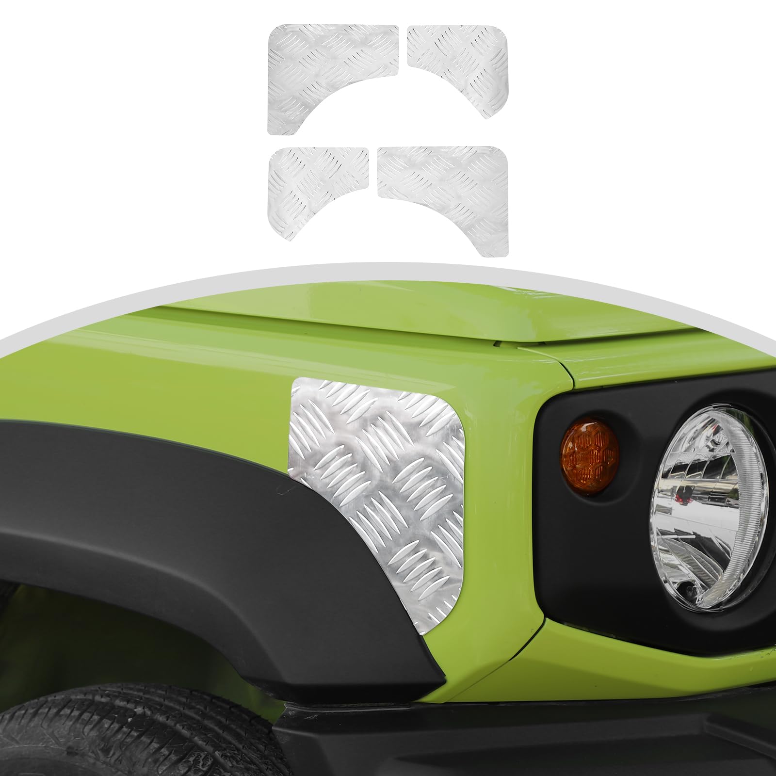 

ANTC Front Hood Protector Cover for Suzuki Jimny 2019 2020 2021 2022 2023 2024 Rear Left and Right Body Armor Protector ABS 2025, Set, Silver,