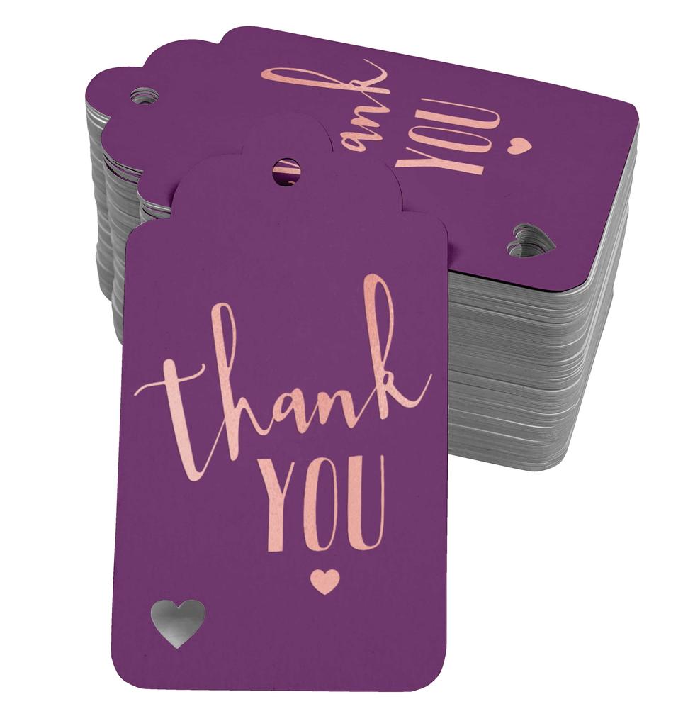 Inkdotpot ThankYou Bridal Shower-Baby Shower-Retirement-Wedding-Birthday Bottle Tag Real Gold Foil Favor Hang Tags Pack Of