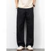 Light blue linen pants men's loose straight summer thin breathable trend versatile youth black casual trousers