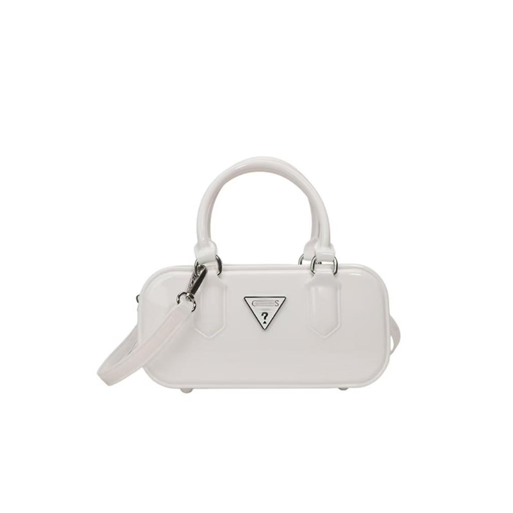 Women's 25th Anniversary Glossy Solid Color Bowling Handbag - Versatile Shoulder & Crossbody Bag