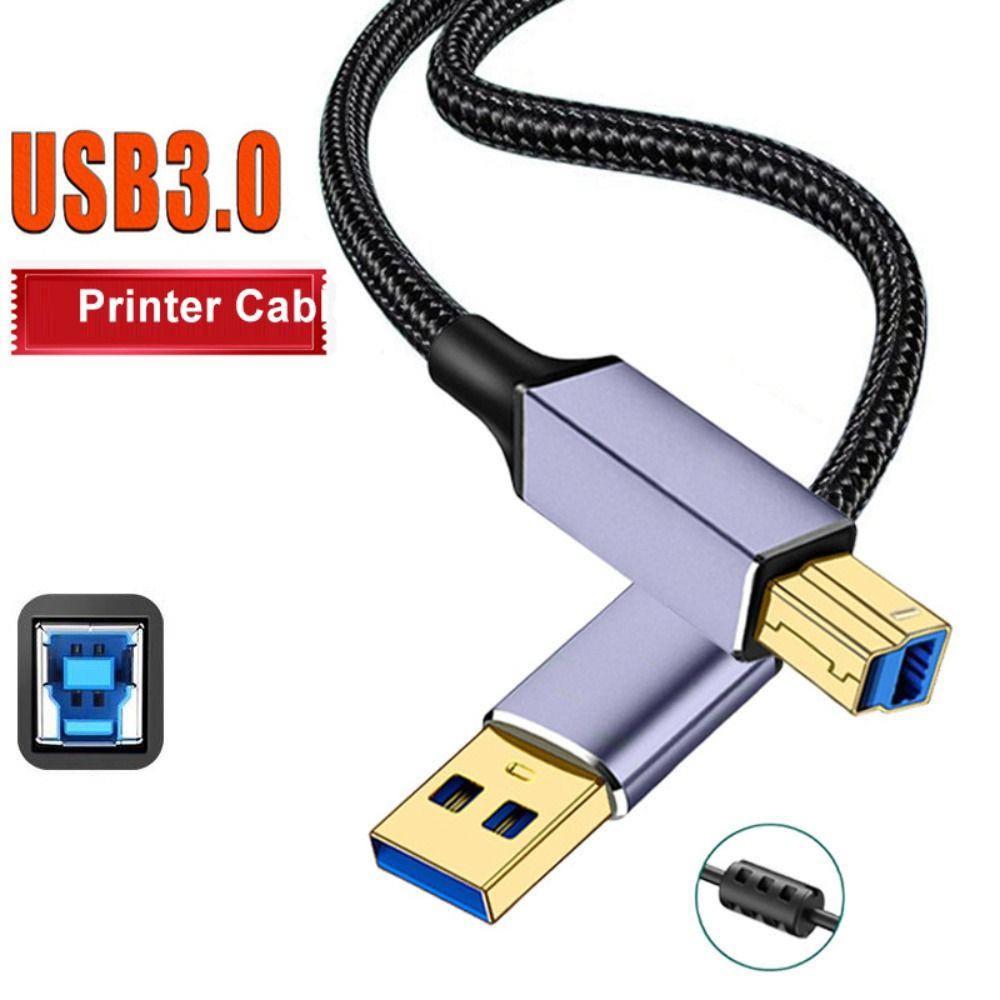 Male To Male USB A To USB B 3.0 Cable Braided Nylon SSD Line for Epson/HP/Canon Laptop Computer