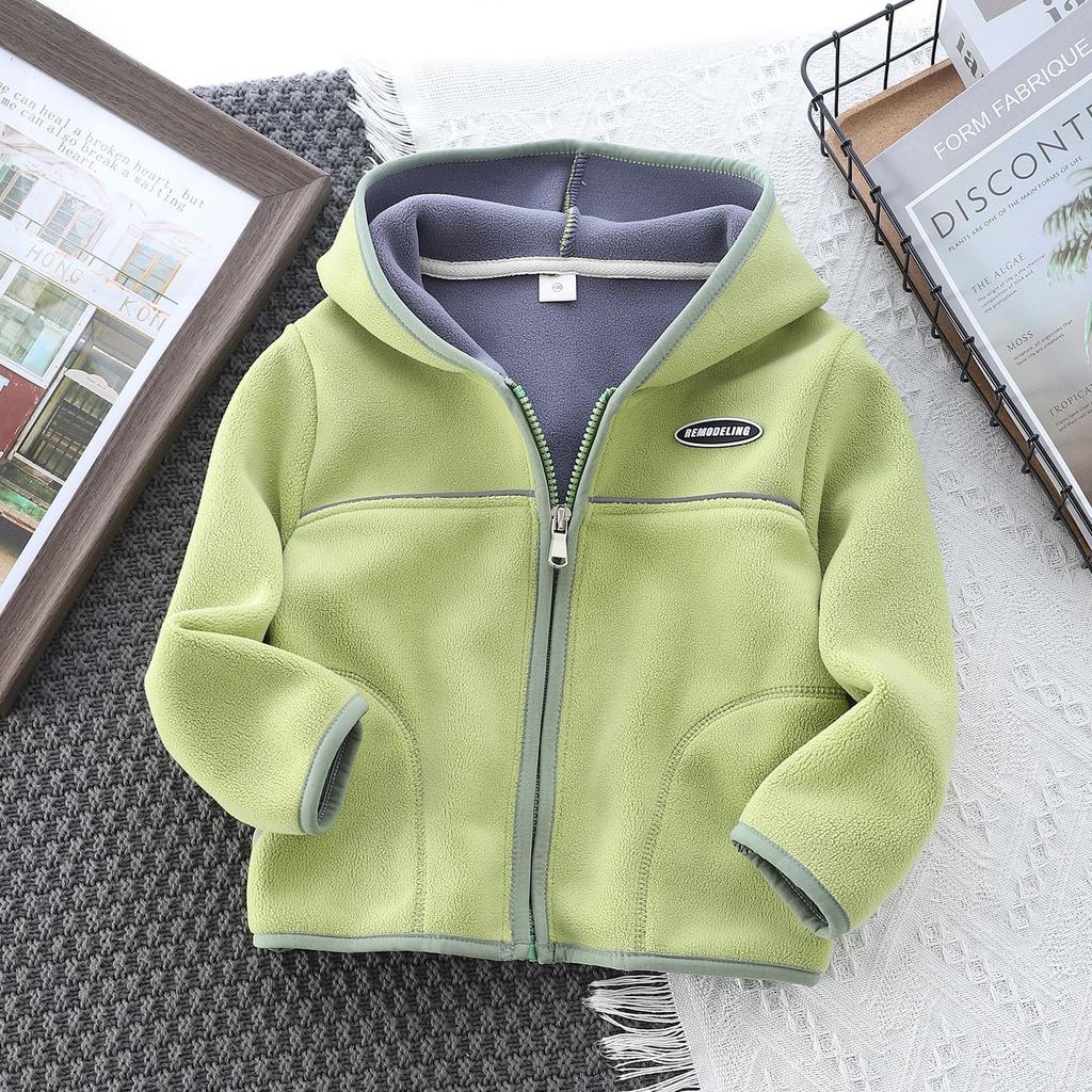 Kinder Polarfleece Kapuzenmantel Herbst Frühling Sport Lässig Kinder Reißverschluss Sweatshirts für Jungen 2-12 Jahre Kleidung