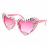 Lovatfirs Birthday Queen Heart Sunglasses for Party Girls Women Adults UV400 1 Pack Pink White 7