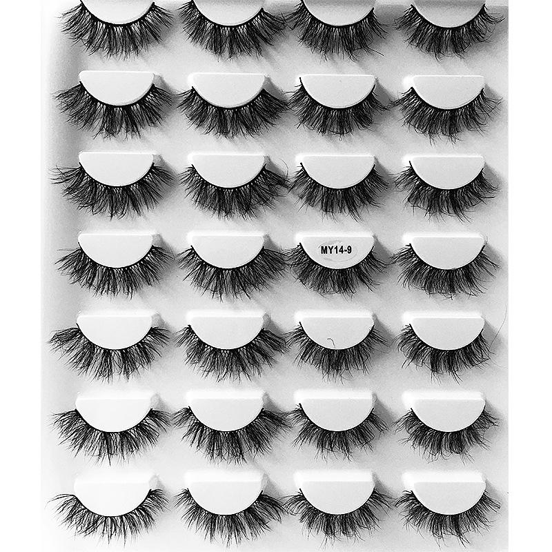 False Eyelashes Curly Multi -Layered Three -Dimensional Imitation Mink Hair Cross Thick Messy Eyelashes