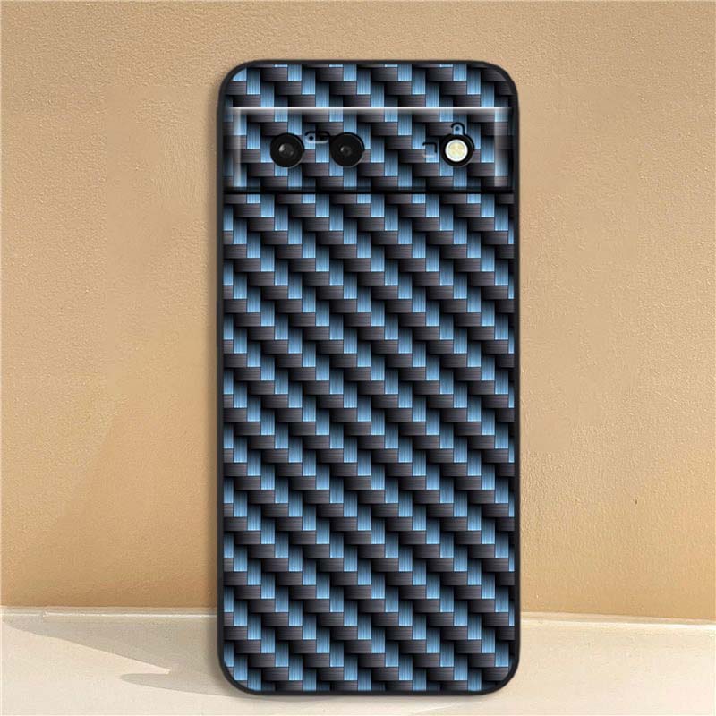 Black carved woven texture Phone Case For Google Pixel 10 9a 9 8A 8 7 7A 6 6A Pro XL 2024 5G Black Soft TPU Silicone