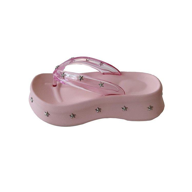 

[youshilai] Thick-bottomed step-on-shit feeling pinching flip-flops 2025 new beach non-slip seaside sandals 40