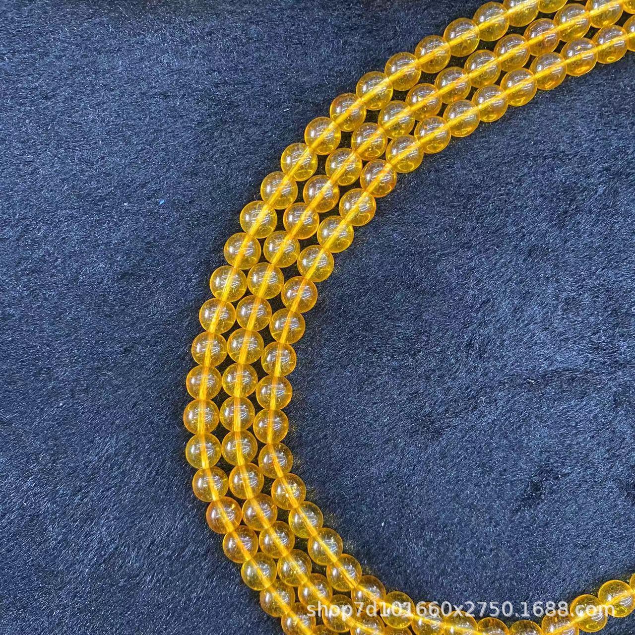 Оптимизированные желтые цитрины, круглые россыпные бусины для аксессуаров для изготовления украшений своими руками 6mm ~60 beads per strand