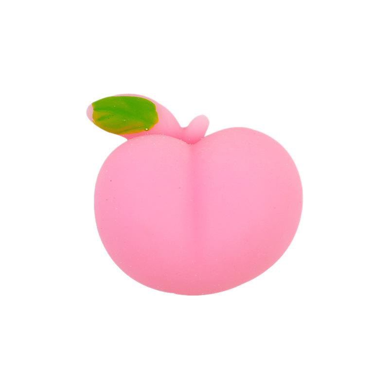 Mochi Peach Watermelon 3D Stress Relief Toy - Cute Soft Rubber Squeeze for Kids