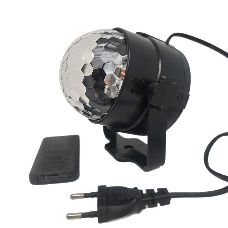 Mini LED Colorful Rotating Magic Crystal Ball Light with Sound Control for Home, KTV, Bar, and Strobe Effects